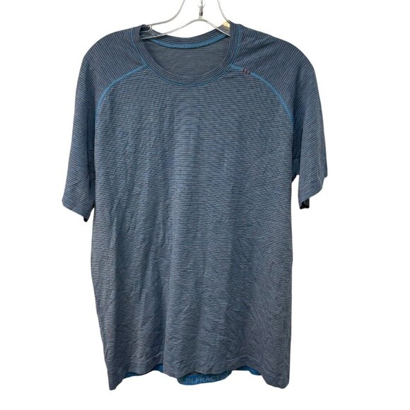 Lululemon Metal Vent Shirt Medium Blue Lightweight Short Sleeve Gym T Shirt Mens - Picture 1 of 6